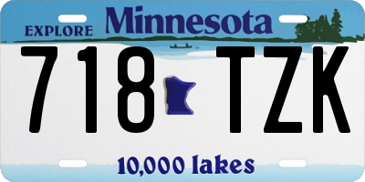 MN license plate 718TZK