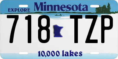 MN license plate 718TZP
