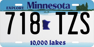 MN license plate 718TZS