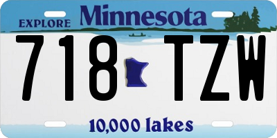 MN license plate 718TZW