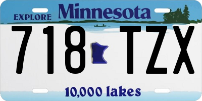 MN license plate 718TZX