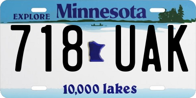 MN license plate 718UAK
