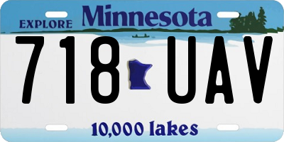 MN license plate 718UAV