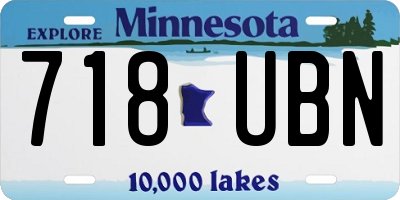 MN license plate 718UBN
