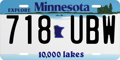 MN license plate 718UBW
