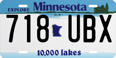 MN license plate 718UBX