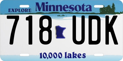 MN license plate 718UDK