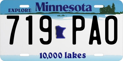 MN license plate 719PAO