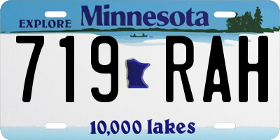 MN license plate 719RAH