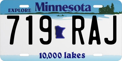 MN license plate 719RAJ