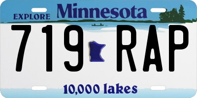 MN license plate 719RAP