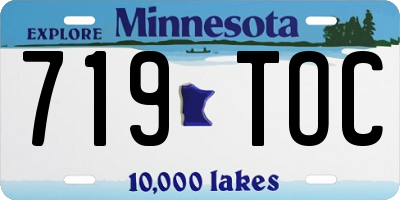 MN license plate 719TOC