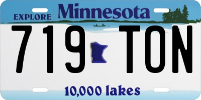 MN license plate 719TON