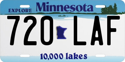 MN license plate 720LAF