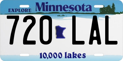 MN license plate 720LAL