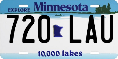MN license plate 720LAU