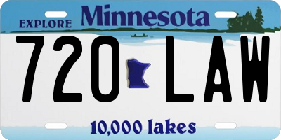 MN license plate 720LAW