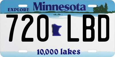 MN license plate 720LBD