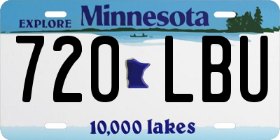 MN license plate 720LBU