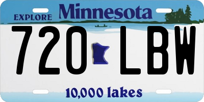 MN license plate 720LBW