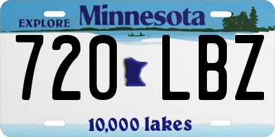 MN license plate 720LBZ