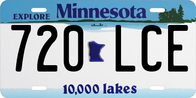 MN license plate 720LCE