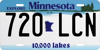 MN license plate 720LCN