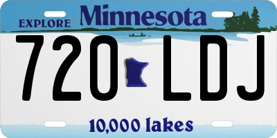 MN license plate 720LDJ