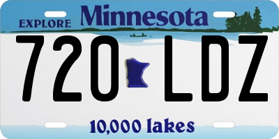 MN license plate 720LDZ