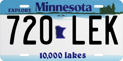 MN license plate 720LEK