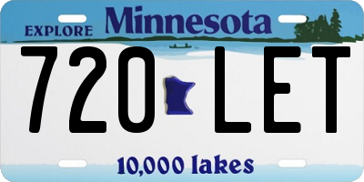 MN license plate 720LET