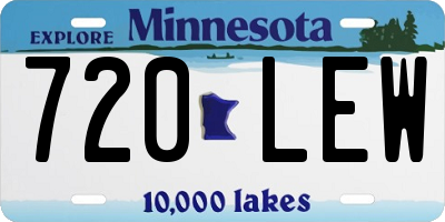 MN license plate 720LEW