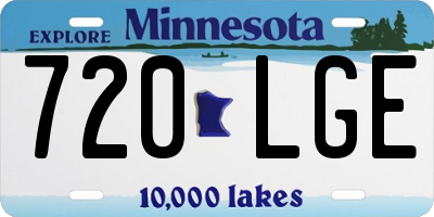 MN license plate 720LGE