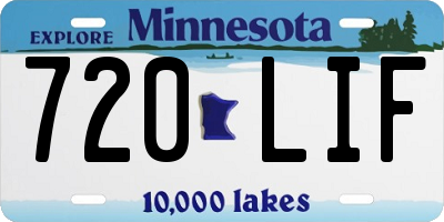 MN license plate 720LIF