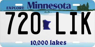 MN license plate 720LIK