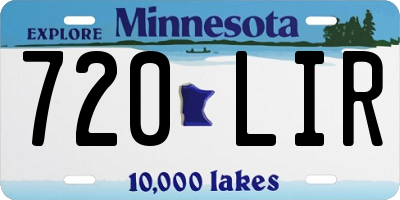 MN license plate 720LIR