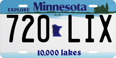 MN license plate 720LIX