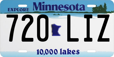 MN license plate 720LIZ
