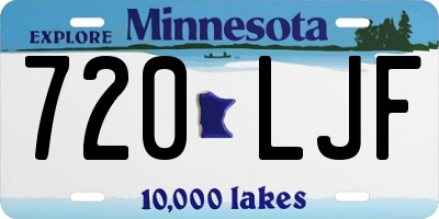 MN license plate 720LJF