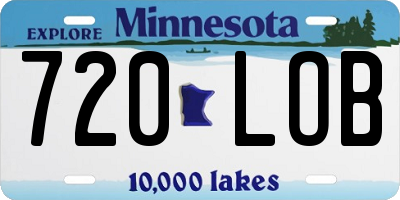 MN license plate 720LOB
