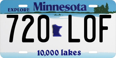 MN license plate 720LOF