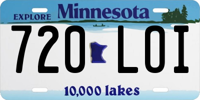 MN license plate 720LOI