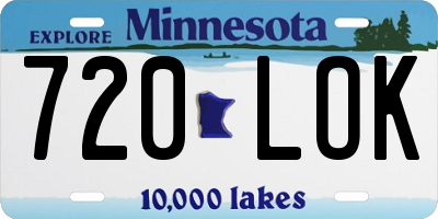 MN license plate 720LOK