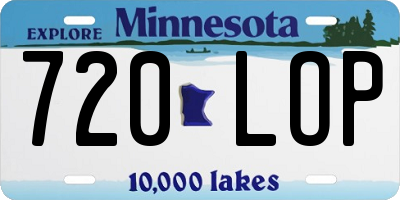 MN license plate 720LOP