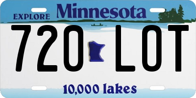 MN license plate 720LOT