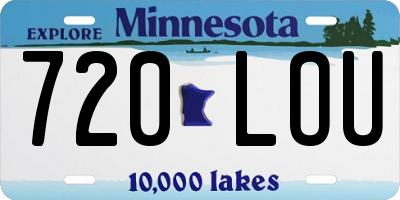 MN license plate 720LOU
