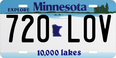 MN license plate 720LOV
