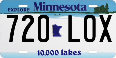MN license plate 720LOX