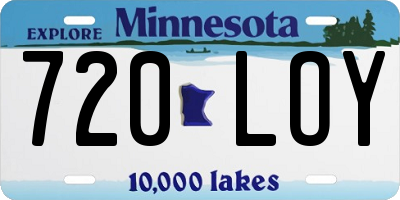 MN license plate 720LOY
