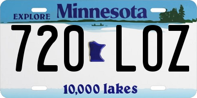 MN license plate 720LOZ